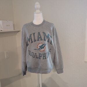 Official NFL Miami Dolphins Gray Crewneck Sweatshirt